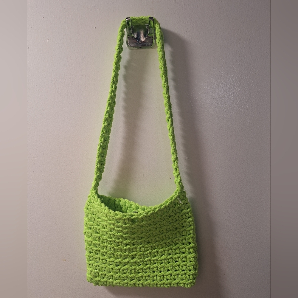 Aerie Lime Green Crochet Shoulder Bag